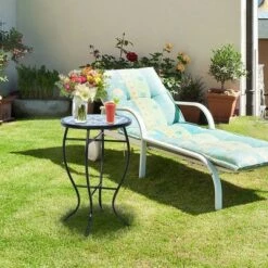 Best reviews of 🤩 Costway Mosaic Side Table Accent Table Round Balcony Bistro End Table OrangeBlueNavy 😀 -End And Side Tables shop unnamed file 4520