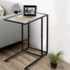 Buy 😉 Costway Coffee Tray Side Sofa End Table Ottoman Couch Stand TV Lap Snack W/Glass Top New 🥰