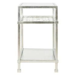 New 👍 Hanzel Glass Side Table Silver Leaf - Safavieh 🥰 -End And Side Tables shop unnamed file 4562