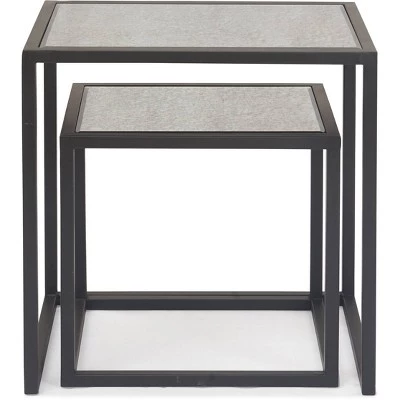 Coupon π― Set of 2 Gramercy Square Mirrored Accent Tables Black - Finch π 6 Coupon π― Set of 2 Gramercy Square Mirrored Accent Tables Black - Finch π - Image 4