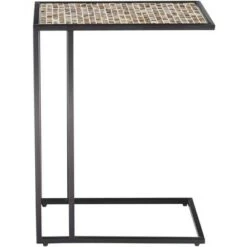 Brand new 🛒 Teal Island Designs Coastal Black Rectangular Accent Side End Table 19 3/4" x 12" White Brown Mosaic Tabletop for Living Room Home ✨ -End And Side Tables shop unnamed file 4589