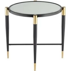 Budget 🥰 Studio 55D Modern Metal Round Accent Side End Table 25" Wide Matte Black Gold Marbleized Glass Tabletop for Living Room Bedroom ✔️ -End And Side Tables shop unnamed file 4594