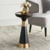 Best Pirce 🎁 Studio 55D Modern Glam Luxe Metal Round Accent Side End Table 13" Wide Black Gold for Living Room Home House Entryway Balcony 😉 -End And Side Tables shop unnamed file 4597