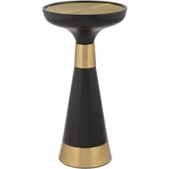 Best Pirce 🎁 Studio 55D Modern Glam Luxe Metal Round Accent Side End Table 13" Wide Black Gold for Living Room Home House Entryway Balcony 😉 -End And Side Tables shop unnamed file 4601