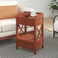 Top 10 ⌛ 2 Drawer X Side End Table - HomeFare Clay 🎉