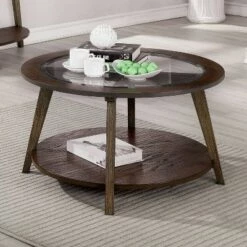 Brand new ✨ 2pc Nicolina Coffee Table Set Dark Oak - miBasics 💯 -End And Side Tables shop unnamed file 462