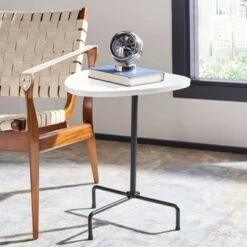 Coupon π Berlin Tripod Side Table - Safavieh White/black β€οΈ