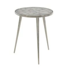 Deals 🛒 Olivia & May Contemporary Agate Tripod Side Table Silver - Olivia & May 😉 -End And Side Tables shop unnamed file 4661