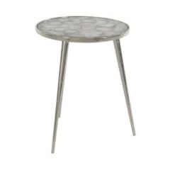 Deals 🛒 Olivia & May Contemporary Agate Tripod Side Table Silver - Olivia & May 😉 -End And Side Tables shop unnamed file 4662