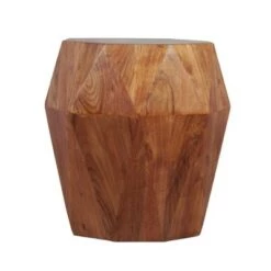 Best reviews of 🔔 21.5" Faceted Handcrafted Mango Wood Side End Table Brown - The Urban Port 🛒