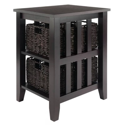 Best Sale β€οΈ Morris Side Table with Baskets Espresso/Chocolate - Winsome π 5 Best Sale β€οΈ Morris Side Table with Baskets Espresso/Chocolate - Winsome π - Image 3