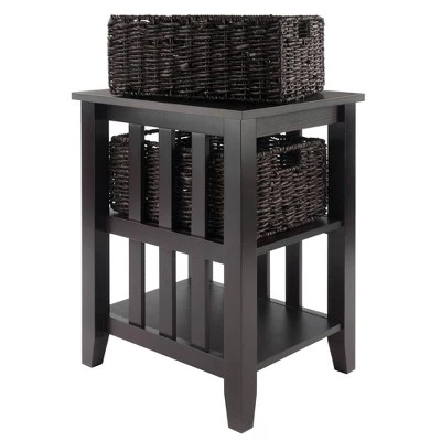 Best Sale β€οΈ Morris Side Table with Baskets Espresso/Chocolate - Winsome π 6 Best Sale β€οΈ Morris Side Table with Baskets Espresso/Chocolate - Winsome π - Image 4