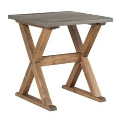 Best Pirce ⌛ Xavier Farmhouse Trestle Leg Distressed Side Table - Saracina Home Gray/brown 🔥