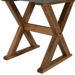 Best Pirce ⌛ Xavier Farmhouse Trestle Leg Distressed Side Table - Saracina Home Gray/brown 🔥 -End And Side Tables shop unnamed file 4739