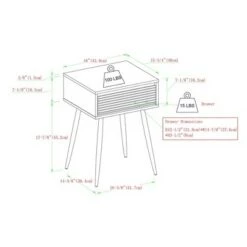 Budget 🔔 Mid-Century Modern Fluted Drawer Side Table - Saracina Home Solid White/dark Walnut 👏 -End And Side Tables shop unnamed file 4748