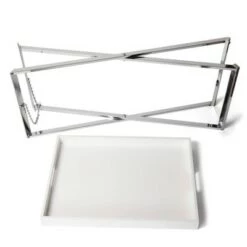 Coupon 🥰 Rectangular Folding Side Table with Removable Tray White/Chrome - Danya B. 💯 -End And Side Tables shop unnamed file 4767