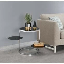Best Pirce ✔️ Lynch Side Table Black/Chrome - Acme Furniture 🥰