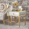 Hot Sale 👏 Siryen Modern Side Table Mirrored Gold - Christopher Knight Home ⭐