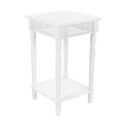 New ⭐ Olivia & May Wooden Square Side Table White - Olivia & May 🔥