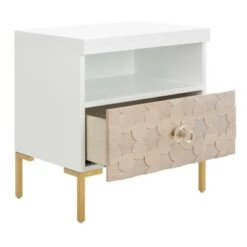 Discount ⌛ Sylvie 1 Drawer Side Table White/Gold - Safavieh 😀 -End And Side Tables shop unnamed file 4854