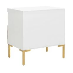 Discount ⌛ Sylvie 1 Drawer Side Table White/Gold - Safavieh 😀 -End And Side Tables shop unnamed file 4857
