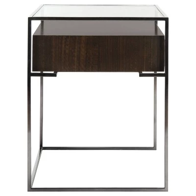 Budget π€© Caelan Glass Side Table Dark Brown - Safavieh π― 6 Budget π€© Caelan Glass Side Table Dark Brown - Safavieh π― - Image 4