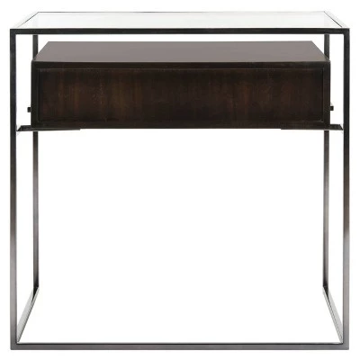 Budget π€© Caelan Glass Side Table Dark Brown - Safavieh π― 7 Budget π€© Caelan Glass Side Table Dark Brown - Safavieh π― - Image 5