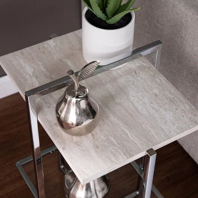 Outlet π Svamvil Faux Marble Side Table Silver/White - Aiden Lane π₯° 3 Outlet π Svamvil Faux Marble Side Table Silver/White - Aiden Lane π₯°