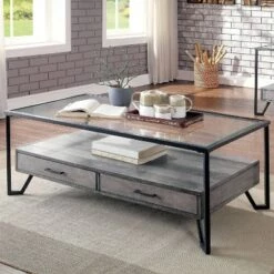 Discount ⌛ 2pc Citadel Coffee Table Set Gray - miBasics 💯 -End And Side Tables shop unnamed file 490