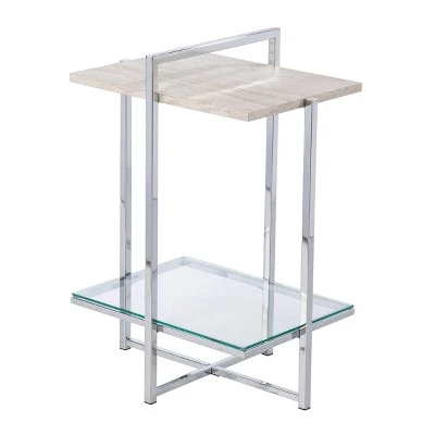 Outlet π Svamvil Faux Marble Side Table Silver/White - Aiden Lane π₯° 5 Outlet π Svamvil Faux Marble Side Table Silver/White - Aiden Lane π₯° - Image 3