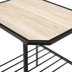 Discount ⭐ Modern 2 Tier Chamfered Corner Side Table - Saracina Home Dark Walnut 🔔 -End And Side Tables shop unnamed file 4907