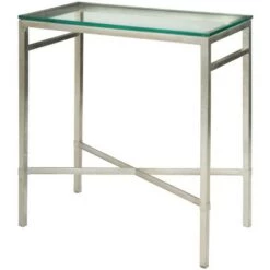 Brand new ✔️ Viggo Antique Silver Glass Side Table Silver/Glass - Safavieh 👏