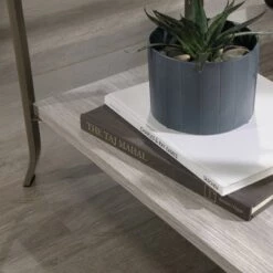 Discount 😍 Center City Wood & Metal Accent Side Table Champagne Oak - Sauder 🎉 -End And Side Tables shop unnamed file 4914