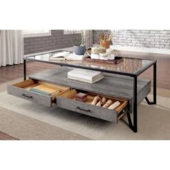 Discount ⌛ 2pc Citadel Coffee Table Set Gray - miBasics 💯 -End And Side Tables shop unnamed file 492