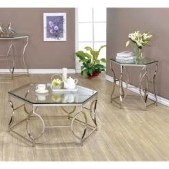 Hot Sale π₯ 2pc Elise Occasional Table Set Chrome - HOMES: Inside + Out β