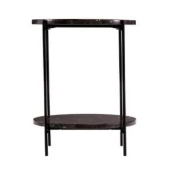 Cheapest 😉 Simchett Round Marble Side Table Gray/Black - Aiden Lane ✔️