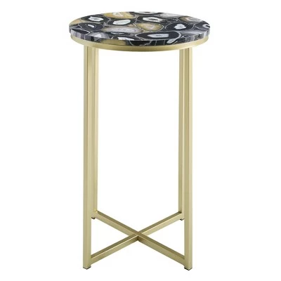 Flash Sale π Vivian Glam X Leg Round Side Table - Saracina Home Faux Marble Gray/gold π₯° 3 Flash Sale π Vivian Glam X Leg Round Side Table - Saracina Home Faux Marble Gray/gold π₯°