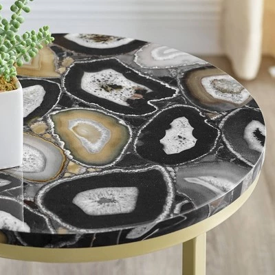 Flash Sale π Vivian Glam X Leg Round Side Table - Saracina Home Faux Marble Gray/gold π₯° 6 Flash Sale π Vivian Glam X Leg Round Side Table - Saracina Home Faux Marble Gray/gold π₯° - Image 4