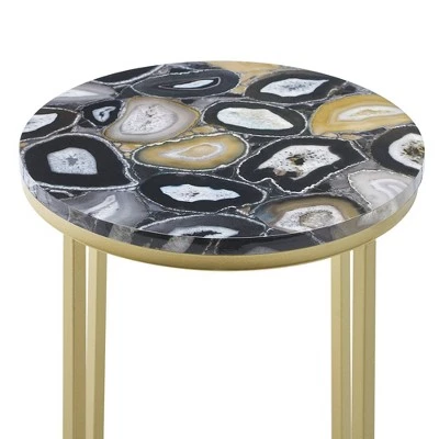 Flash Sale π Vivian Glam X Leg Round Side Table - Saracina Home Faux Marble Gray/gold π₯° 7 Flash Sale π Vivian Glam X Leg Round Side Table - Saracina Home Faux Marble Gray/gold π₯° - Image 5