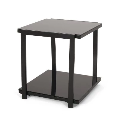 Cheapest π Snyder Modern Glass Top Side Table with Shelf Black - Christopher Knight Home π 4 Cheapest π Snyder Modern Glass Top Side Table with Shelf Black - Christopher Knight Home π - Image 2