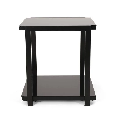 Cheapest π Snyder Modern Glass Top Side Table with Shelf Black - Christopher Knight Home π 5 Cheapest π Snyder Modern Glass Top Side Table with Shelf Black - Christopher Knight Home π - Image 3