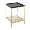 Best deal 🔔 Rosalyn Urban Industrial Glam Square Tray Side Table with Metal Mesh Shelf Graphite/Gold - Saracina Home ✨ -End And Side Tables shop unnamed file 5110