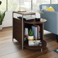 Cheapest β Radial Faux Stone Top Side Table Umber Wood - Sauder π