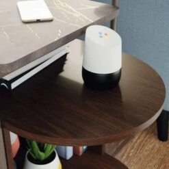 Cheapest ⌛ Radial Faux Stone Top Side Table Umber Wood - Sauder 🌟 -End And Side Tables shop unnamed file 5121