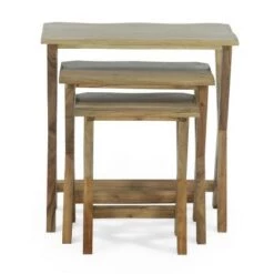 Best Sale ✔️ 3pk Rimrock Rustic Handcrafted Acacia Wood Nested Side Tables Natural - Christopher Knight Home 👍 -End And Side Tables shop unnamed file 5138