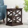 Hot Sale ❤️ Vernon Contemporary 2 Shelf Side Table Dark Walnut - Christopher Knight Home 🎁