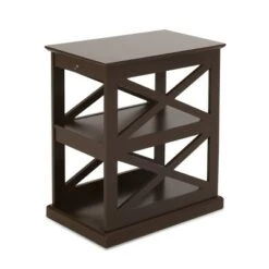 Hot Sale ❤️ Vernon Contemporary 2 Shelf Side Table Dark Walnut - Christopher Knight Home 🎁 -End And Side Tables shop unnamed file 5154