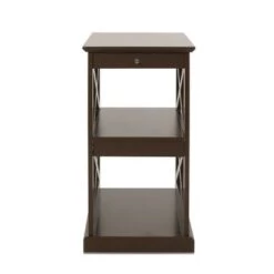 Hot Sale ❤️ Vernon Contemporary 2 Shelf Side Table Dark Walnut - Christopher Knight Home 🎁 -End And Side Tables shop unnamed file 5156