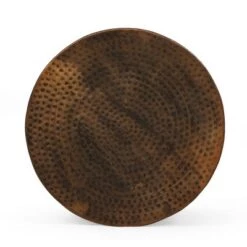 Hot Sale 🥰 Massie Modern Glam Handcrafted Diamond Pattern Aluminum Side Table - Christopher Knight Home Antique Brass 🛒