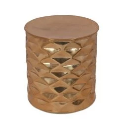 Hot Sale 🥰 Massie Modern Glam Handcrafted Diamond Pattern Aluminum Side Table - Christopher Knight Home Antique Brass 🛒 -End And Side Tables shop unnamed file 5174